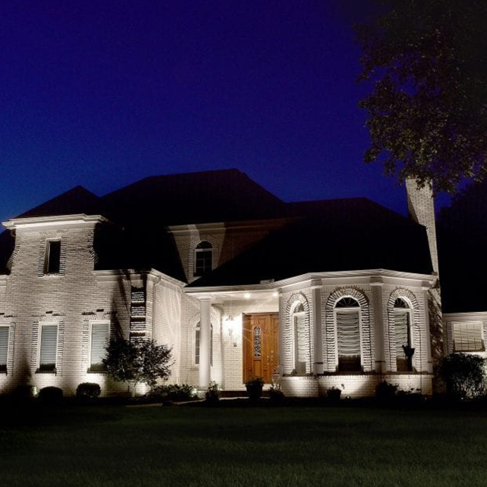 External building lighting using LED floodlights